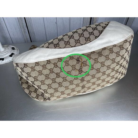 Gucci GG Canvas & Leather Charlotte Medium Shoulder Bag Monogram Hobo - Picture 12 of 16